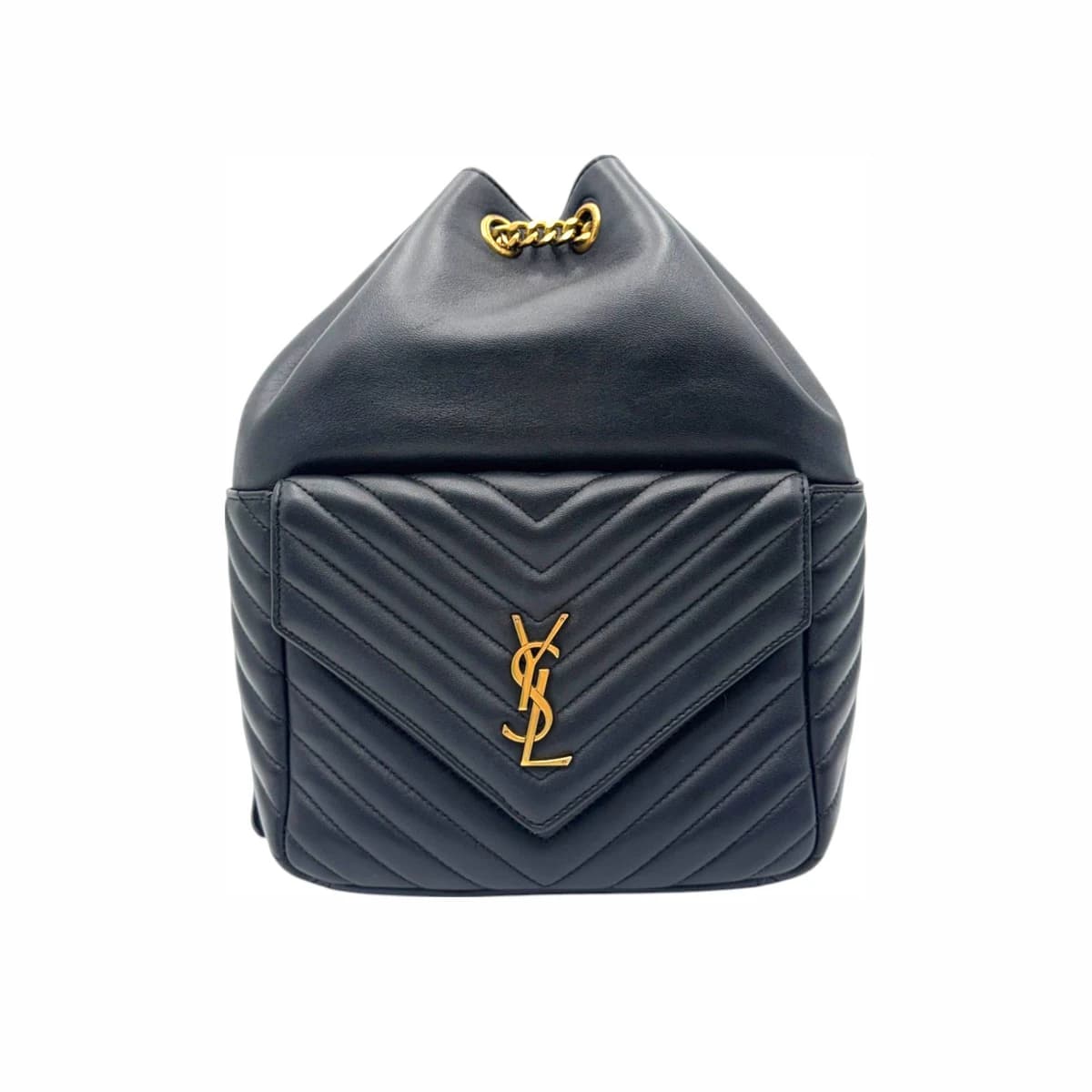 SAINT LAURENT 생로랑 모노그램 조이 백팩 블랙 가죽