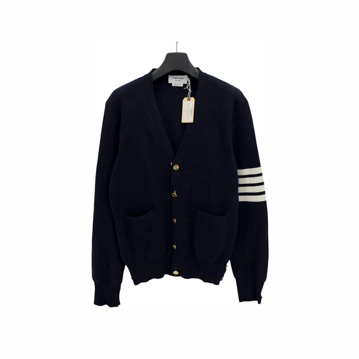 THOM BROWNE 톰브라운 26FW 밀라노스티치 사선완장 금장 가디건 2
