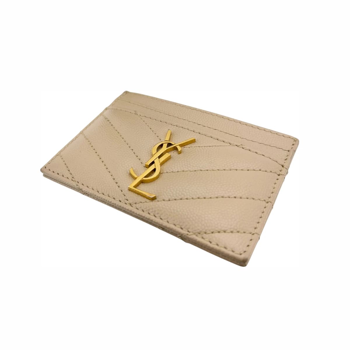 SAINT LAURENT 생로랑 마틀라세 금장 카드지갑