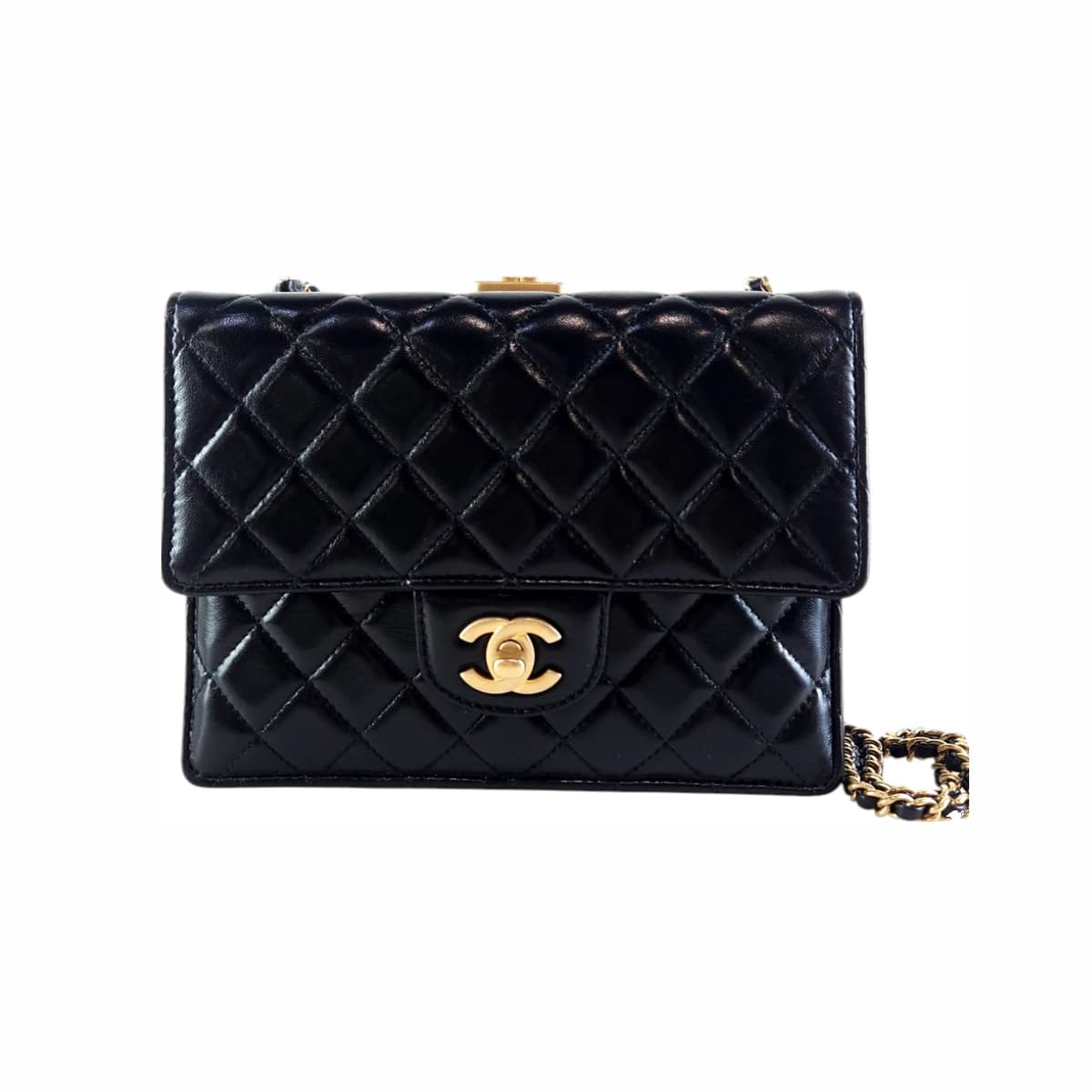 CHANEL 샤넬 메탈 클립 플랩 숄더백