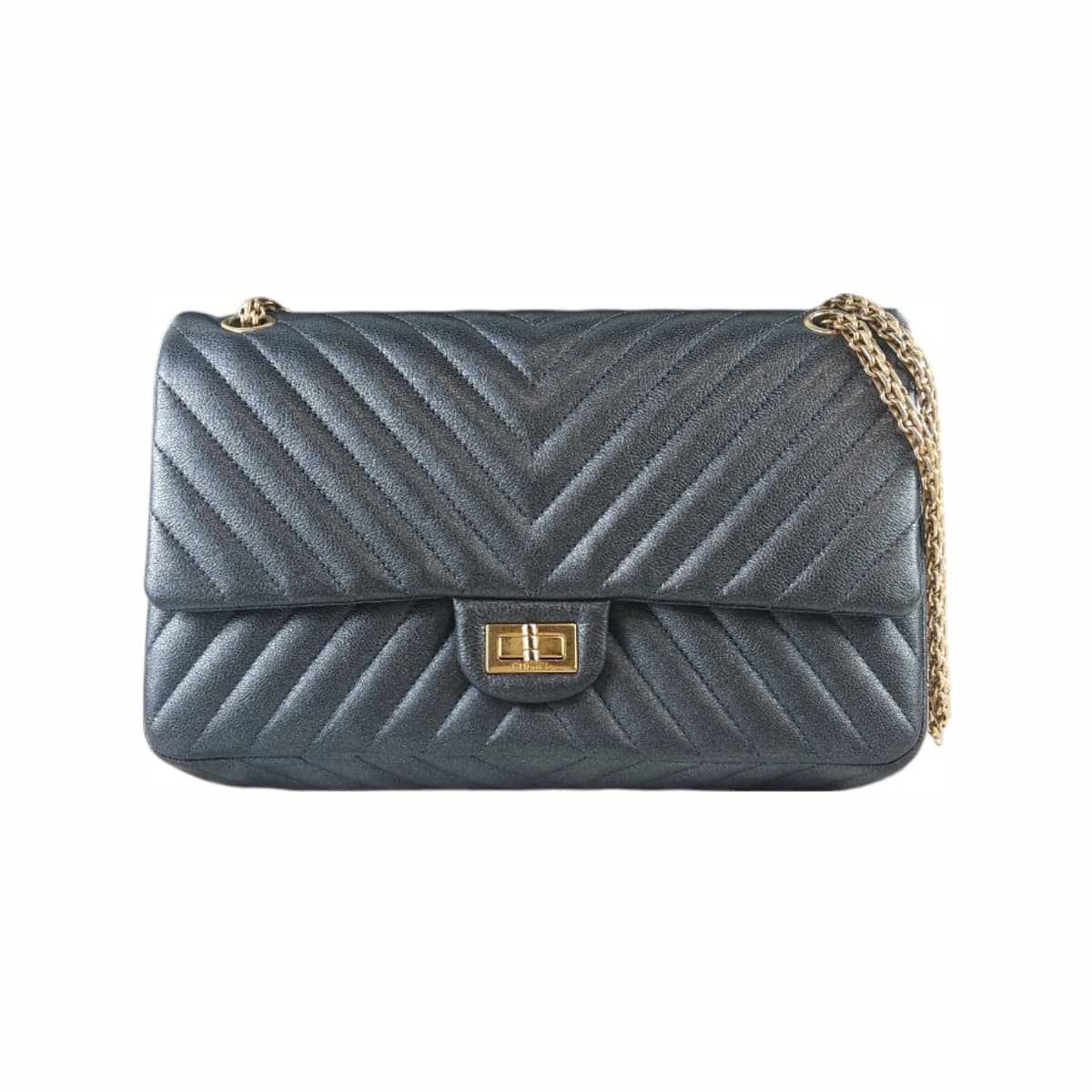 CHANEL 샤넬 2.55 쉐브론 플랩 숄더백 L