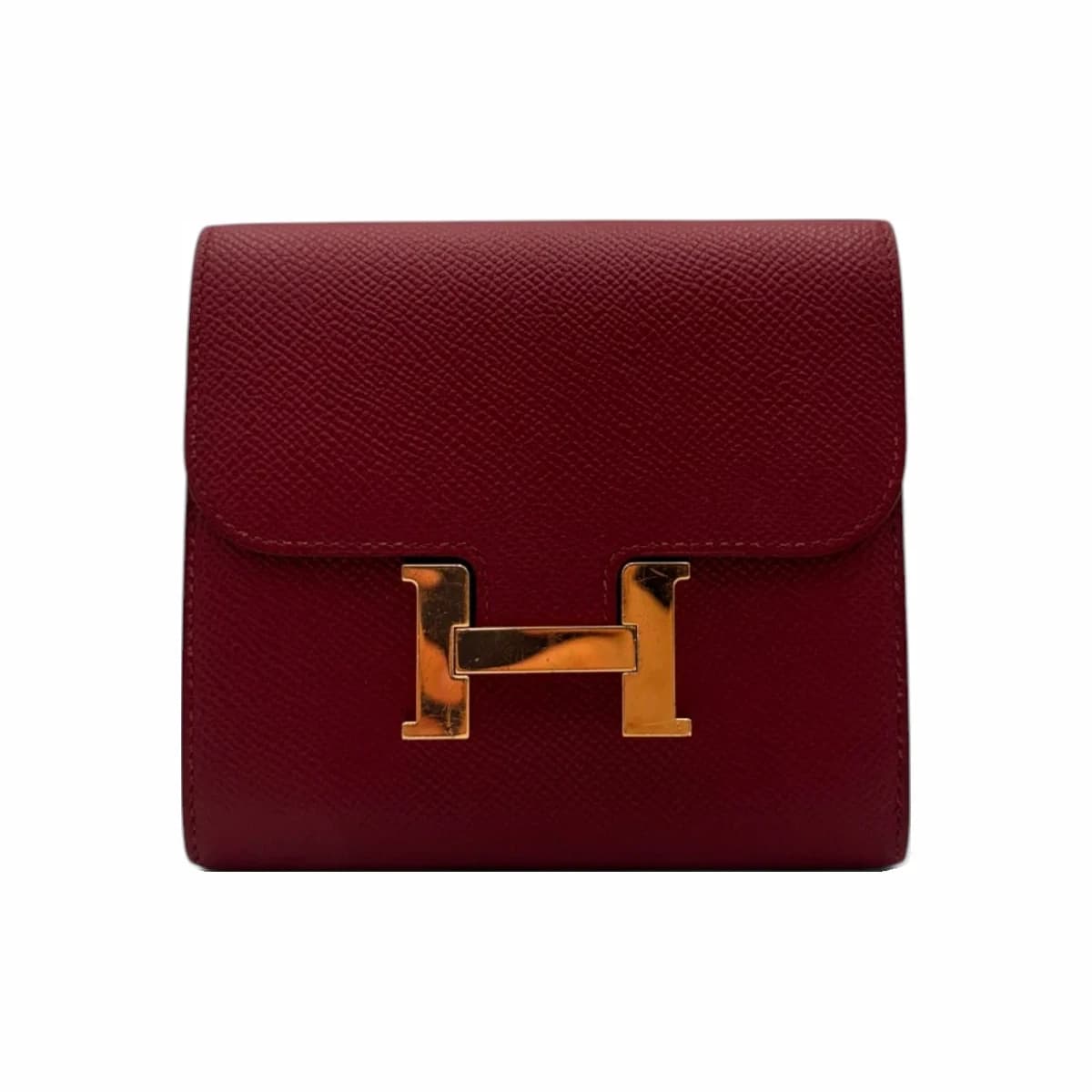 HERMÈS 에르메스 버건디 앱송 콘스탄스 반지갑 D각인 레드 에프소