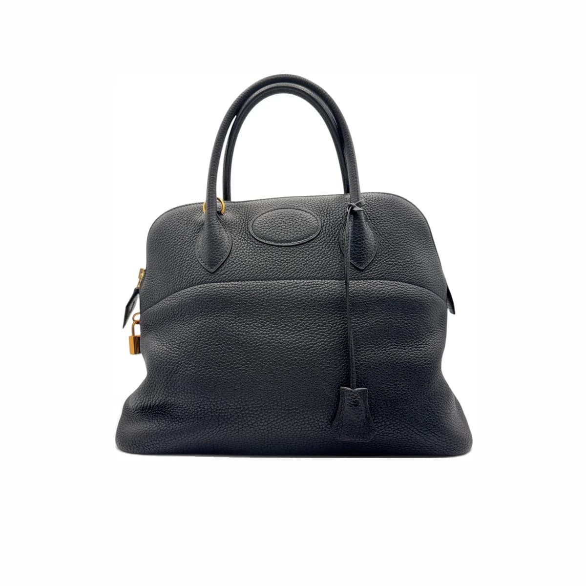 HERMÈS 에르메스 블랙 누아 끌레망스 골드 하드웨어 볼리드 35 C각인 가죽