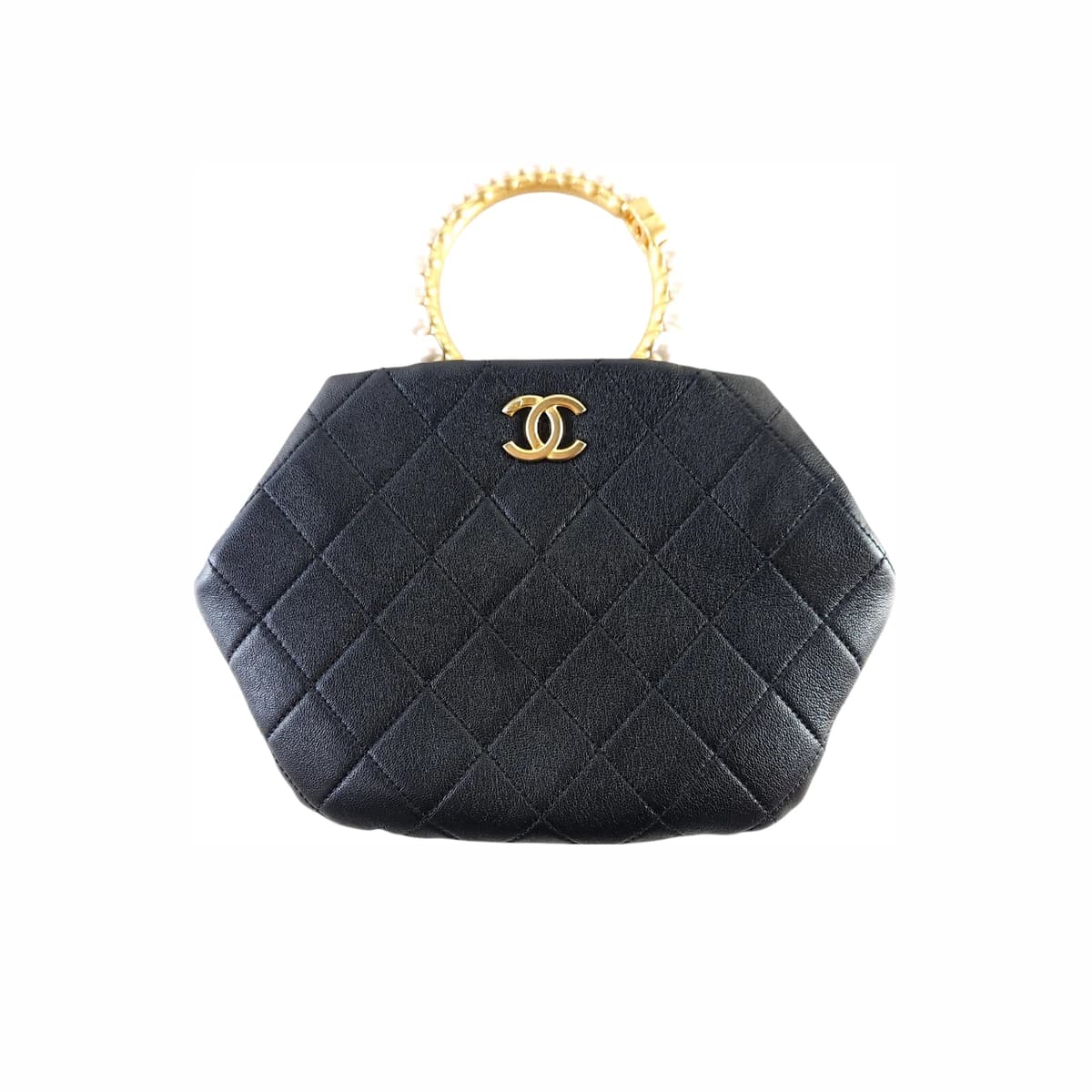 CHANEL 샤넬 진주 펄 핸들 파우치 토트백