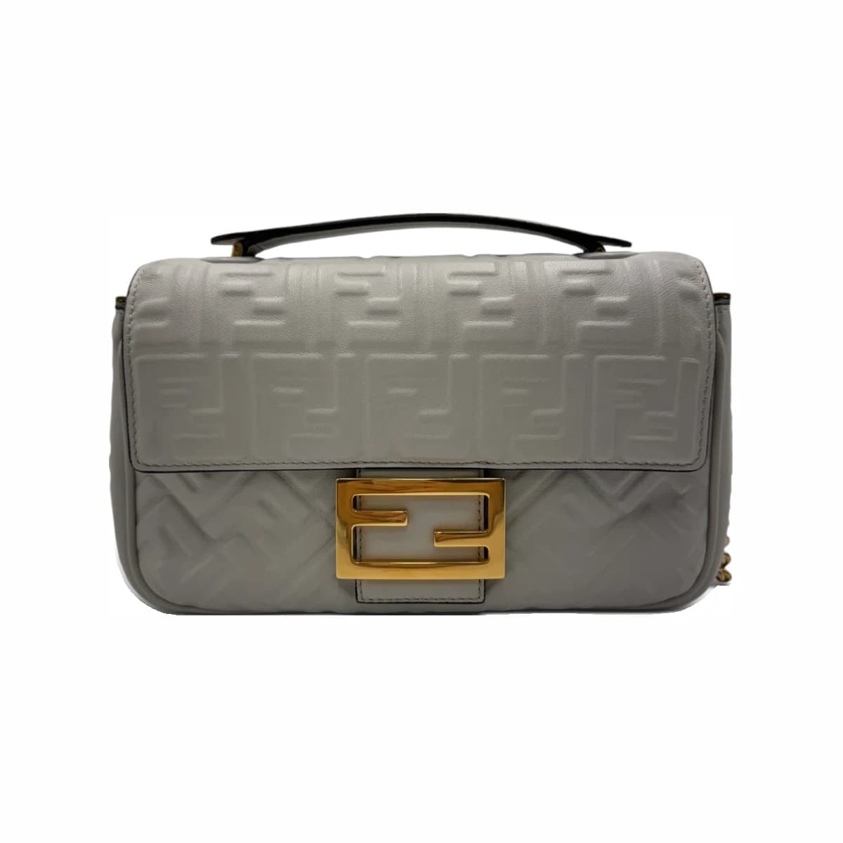FENDI 펜디 렌더 바게트백 미디움 화이트 가죽