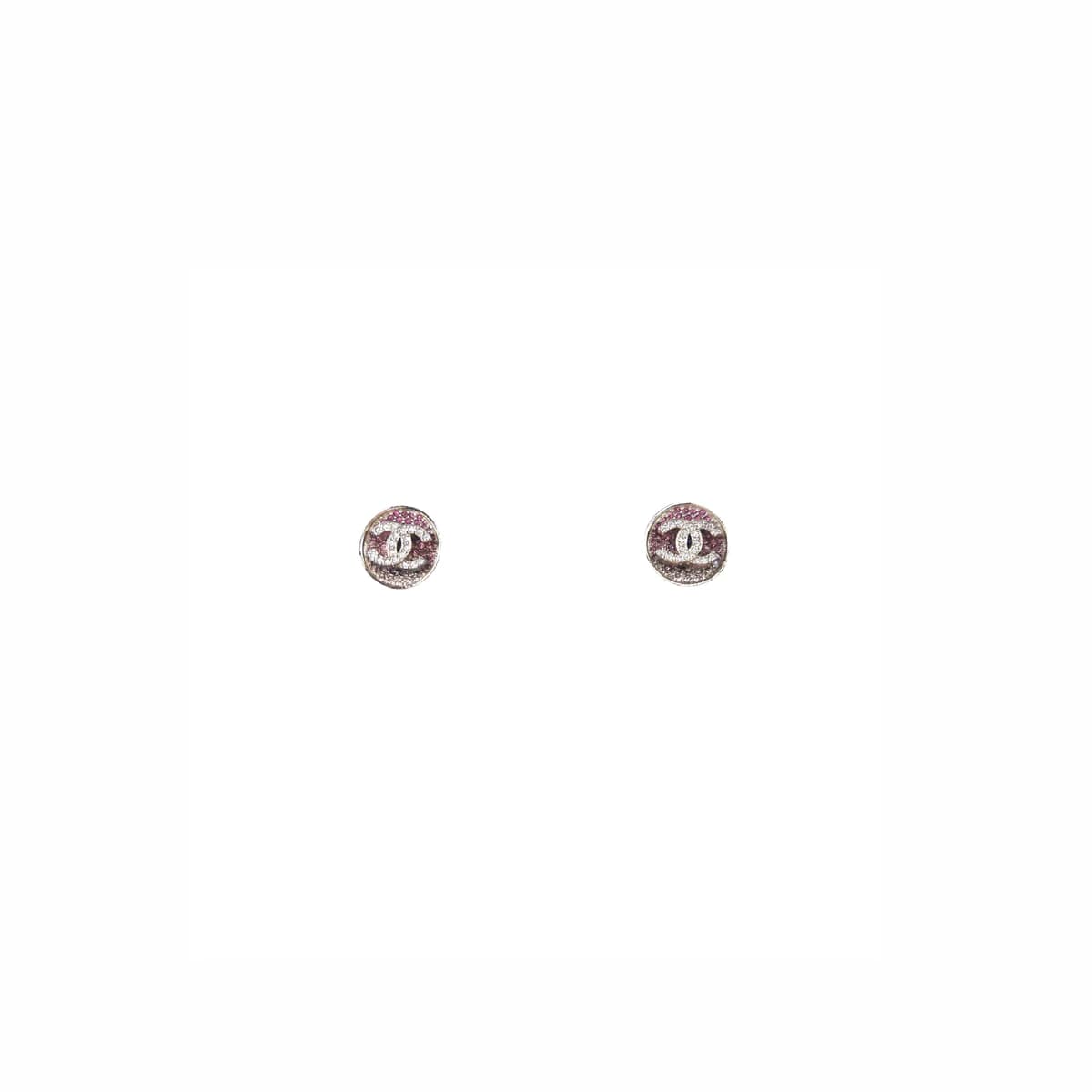 CHANEL 샤넬 CC 라운드 크리스탈 귀걸이 이어링