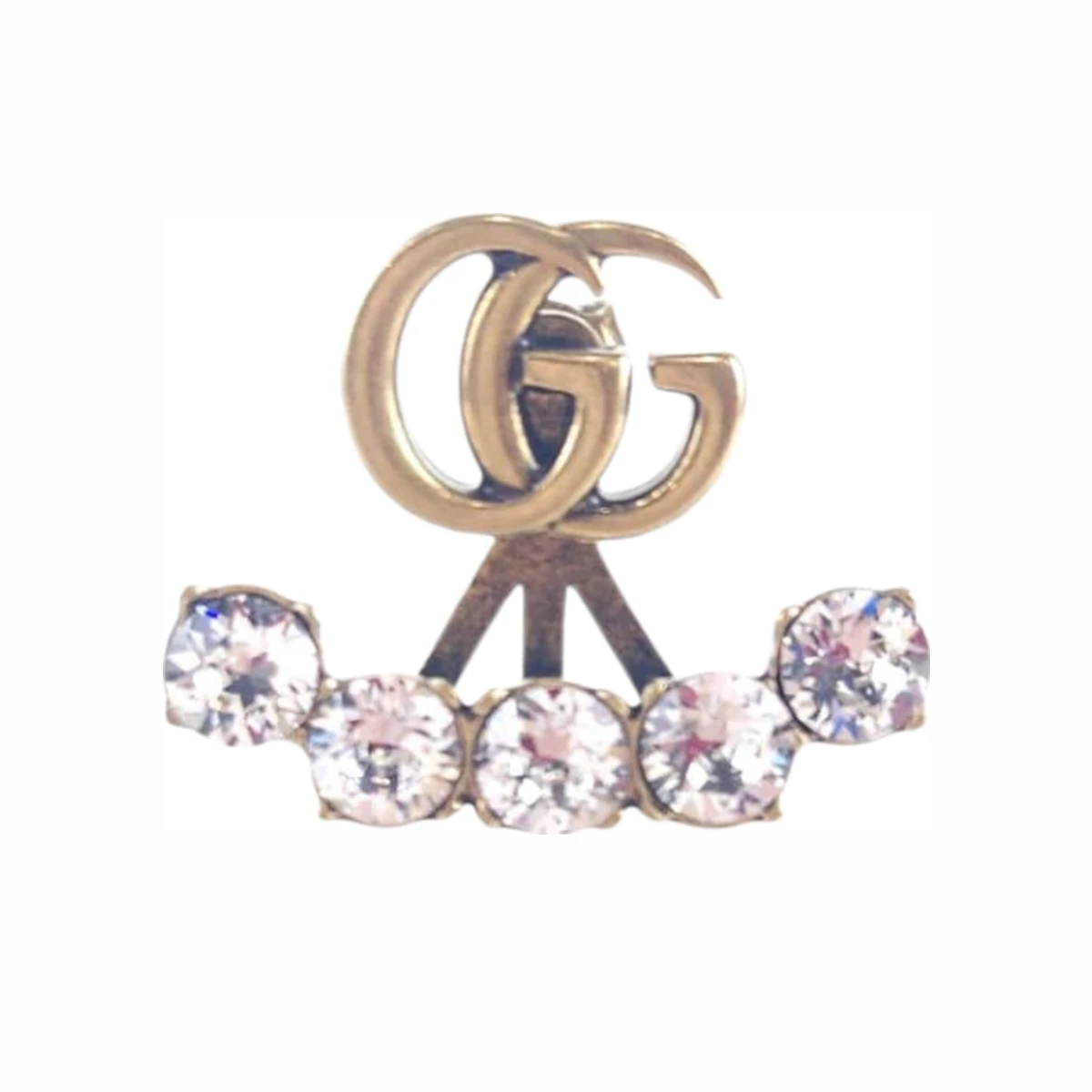 GUCCI 구찌 싱글 크리스탈 더블 G 귀걸이 이어링