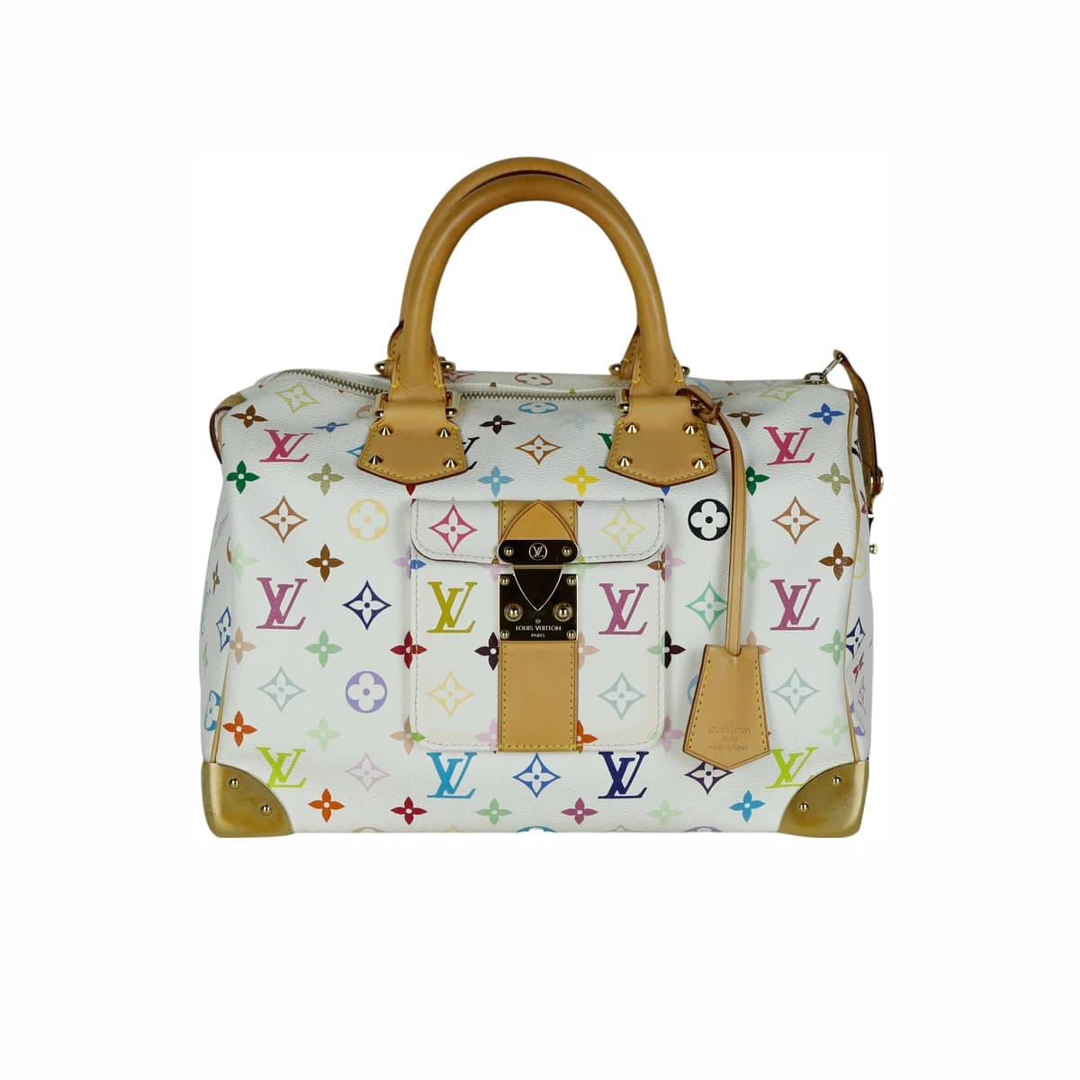 LOUIS VUITTON 루이비통 멀티 컬러 모노그램 스피디 토트백 30