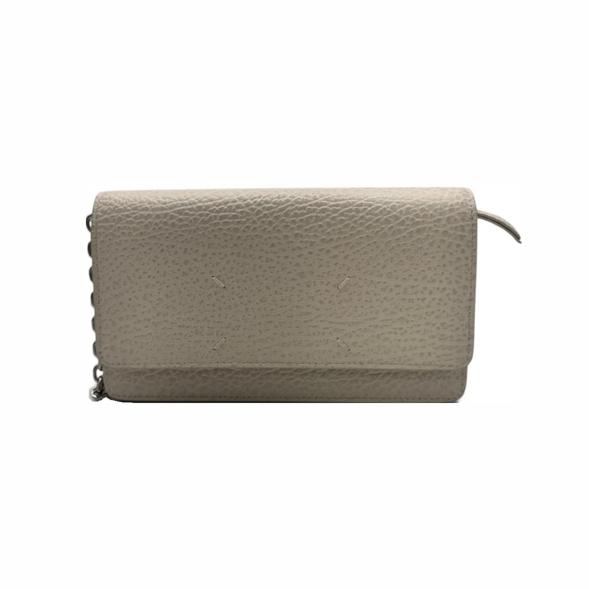 MAISON MARGIELA 마르지엘라 아이보리 레더 스티치 월렛 체인 크로스백 화이트 가죽