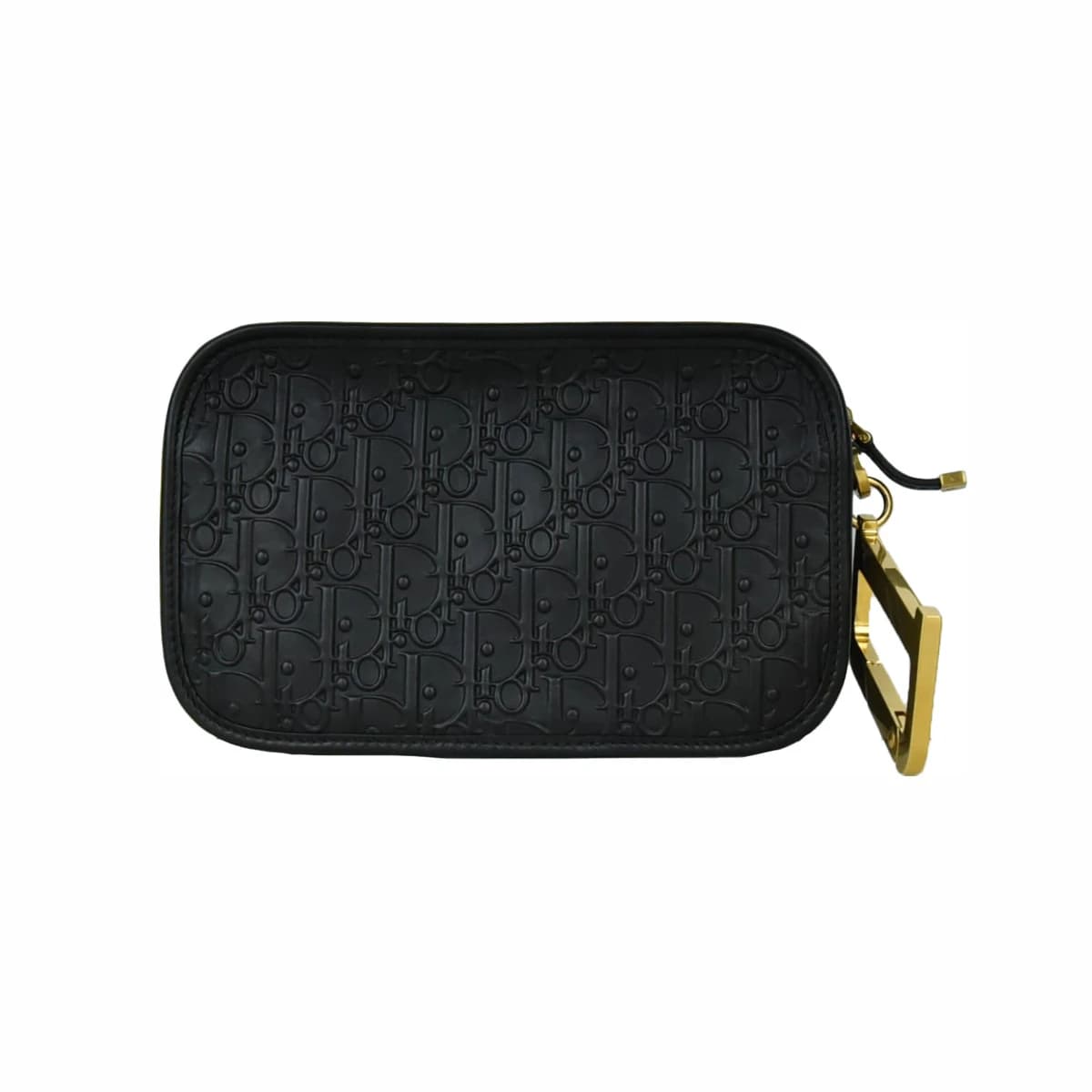 DIOR 디올 오블리크 레더 퀘이크 파우치 OS 블랙