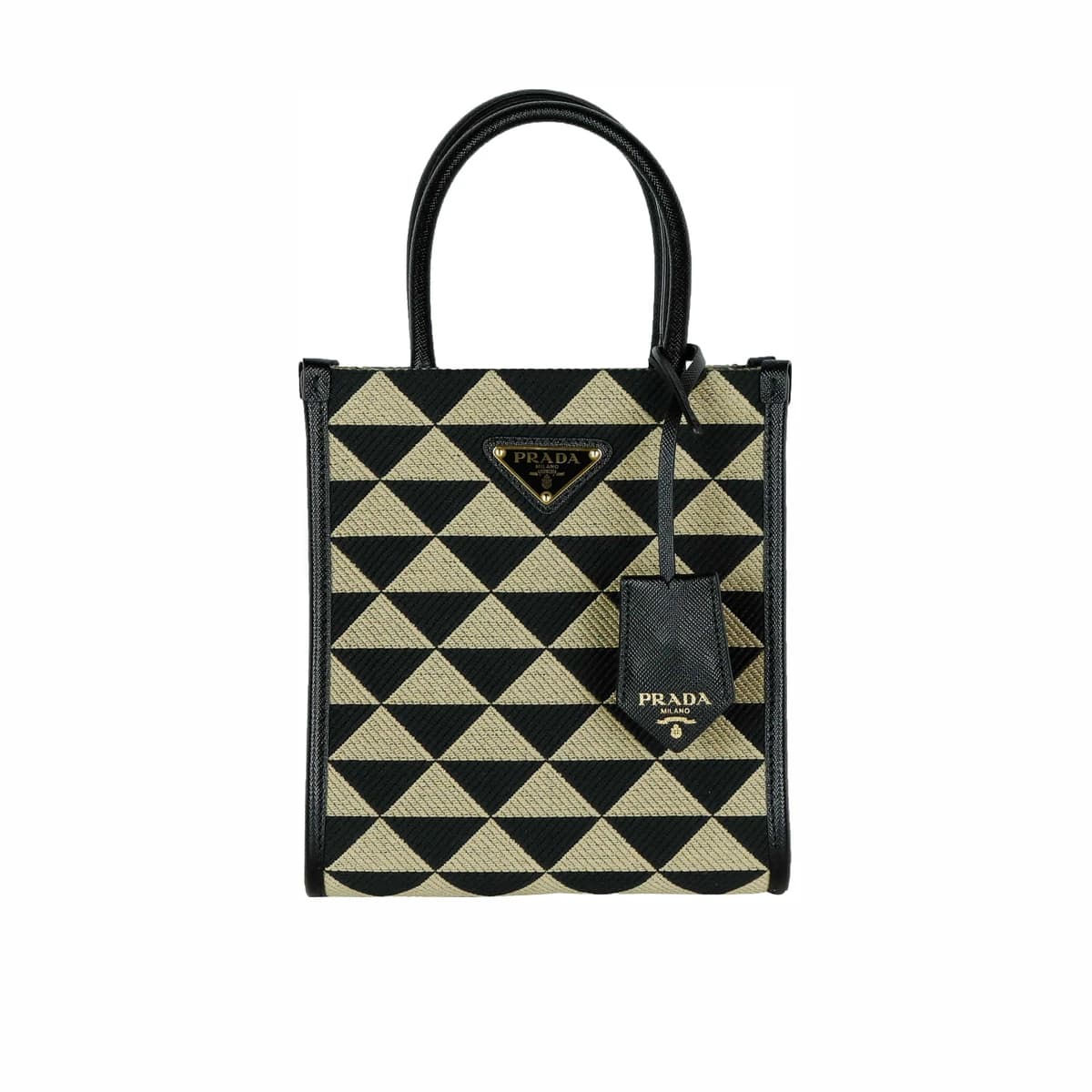 PRADA 프라다 심볼 자카드 패브릭 토트백 미니