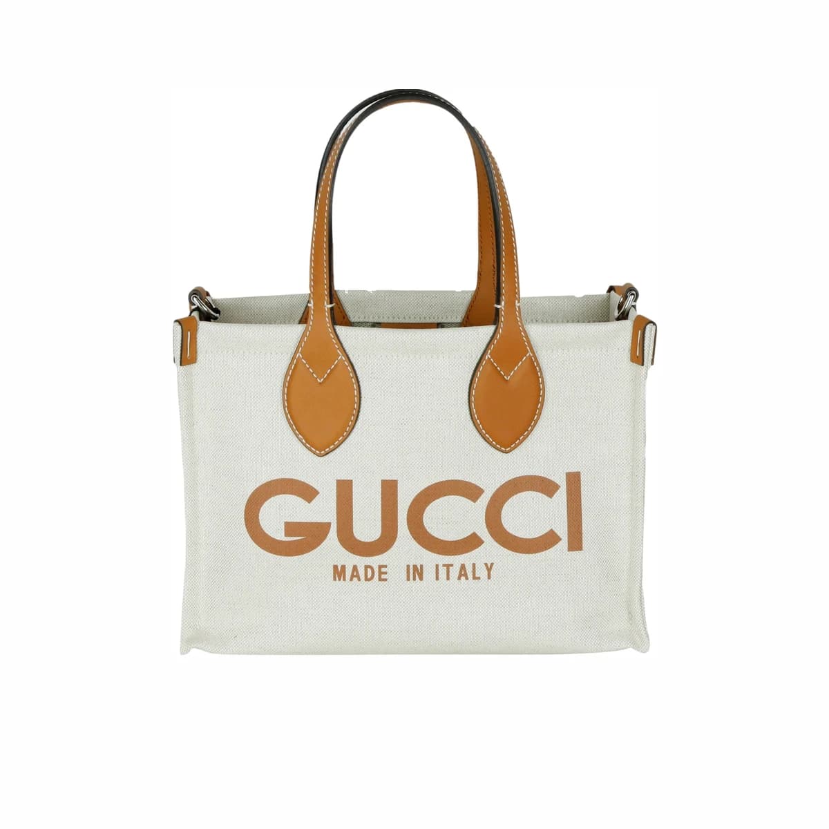 GUCCI 구찌 린넨 캔버스 프린트 토트백 미니
