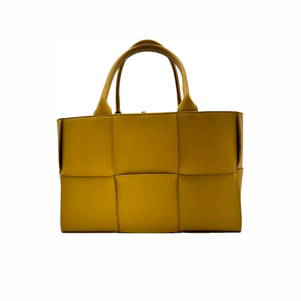 BOTTEGA VENETA 보테가베네타 옐로우 인트레치아토 아르코 스몰 토트백 가죽