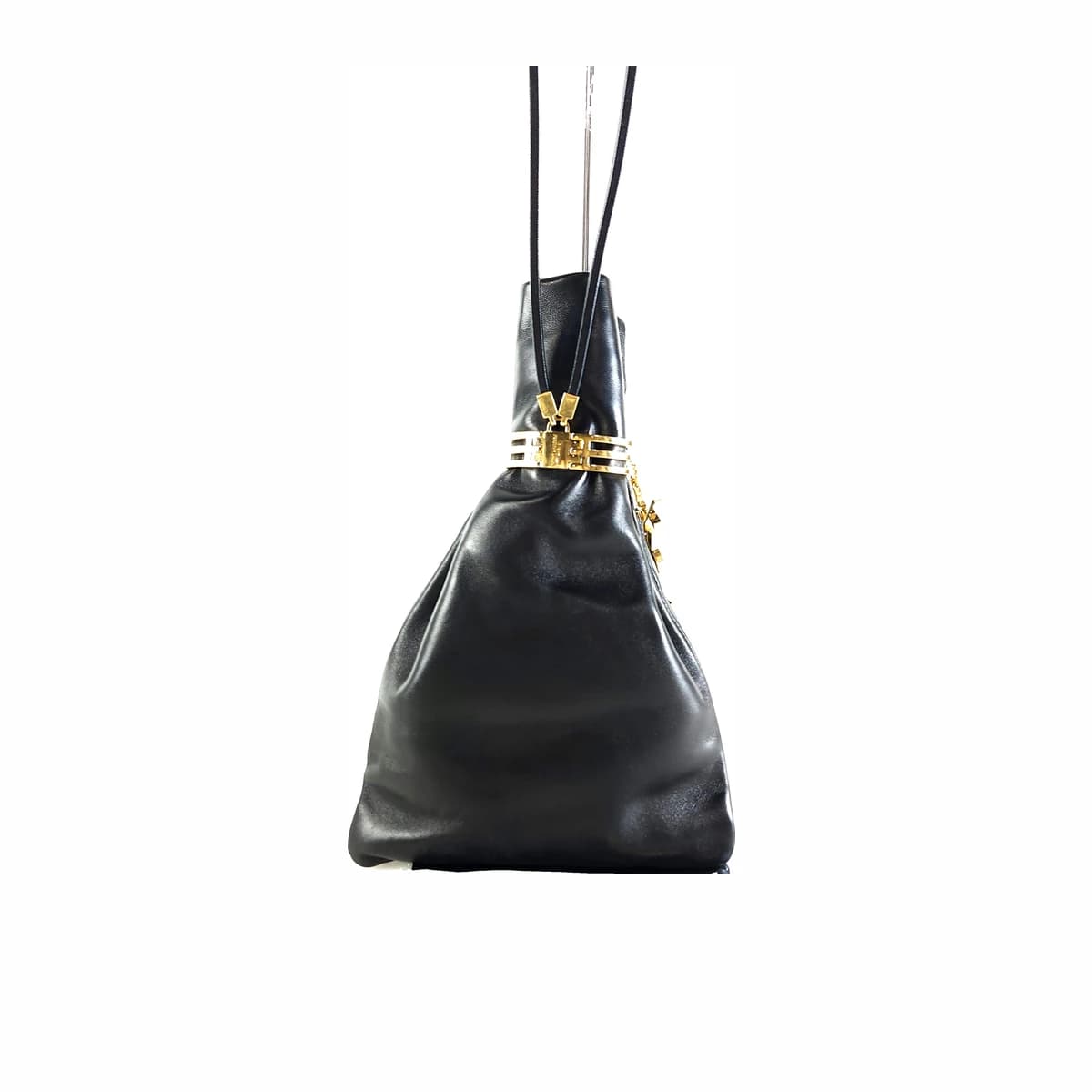 SAINT LAURENT 생로랑 이브닝 파우치 램스킨 블랙 OS
