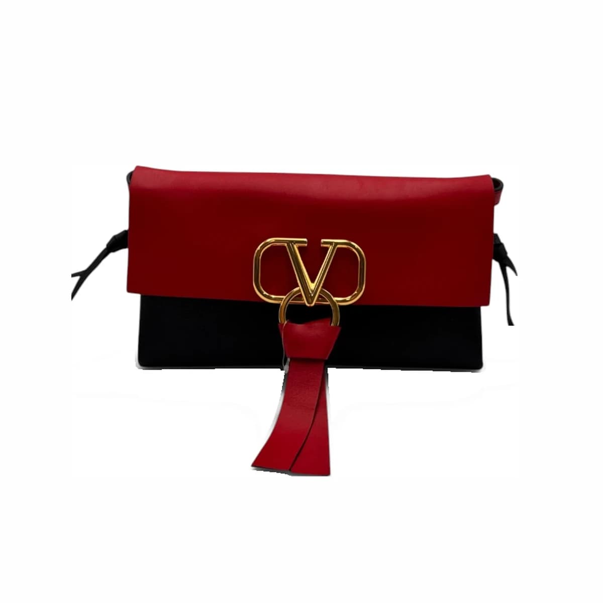 VALENTINO 발렌티노 가라바니 투톤 V링 숄더백 가죽