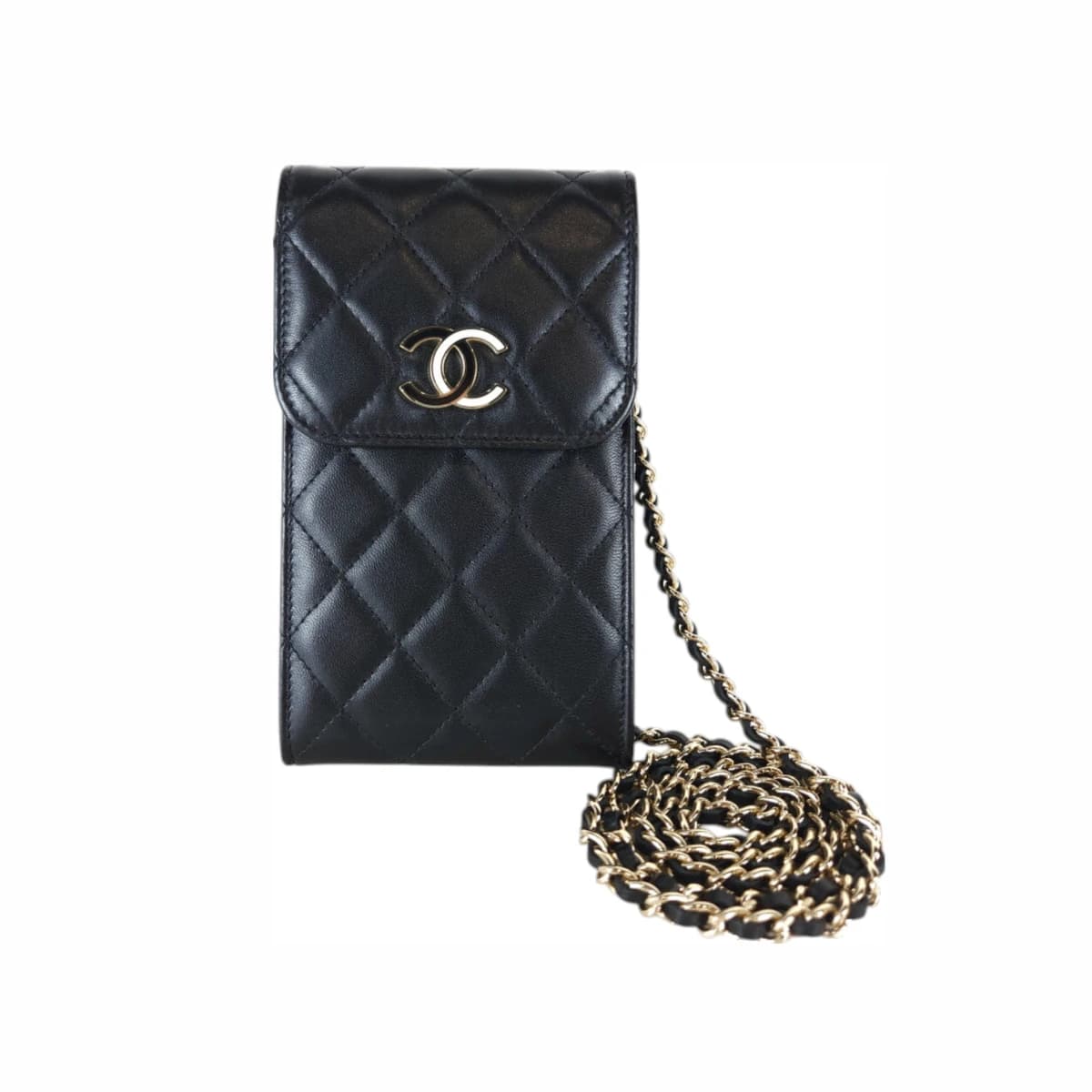 CHANEL 샤넬 CC 폰 홀더 크로스백 미니 블랙