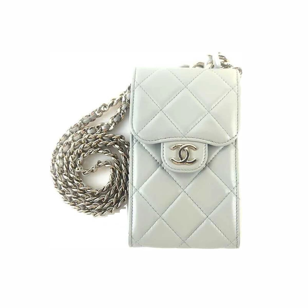 CHANEL 샤넬 클래식 램스킨 빅 체인 폰 홀더 크로스백 OS
