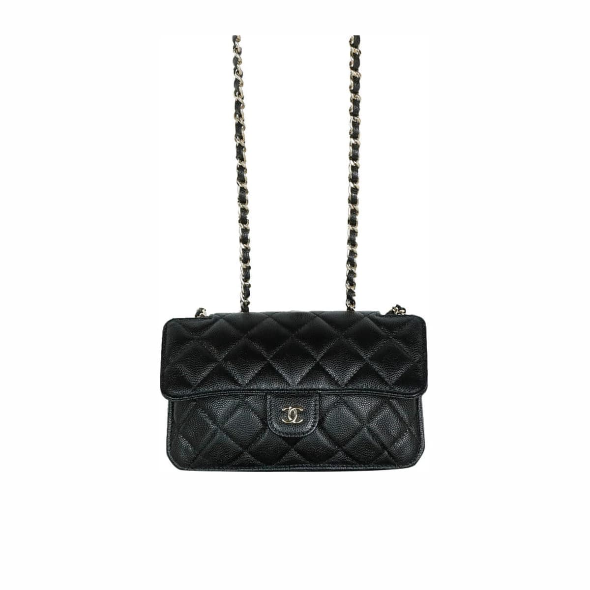 CHANEL 샤넬 클래식 캐비어 폴더블 체인 크로스백 에코 토트백 OS