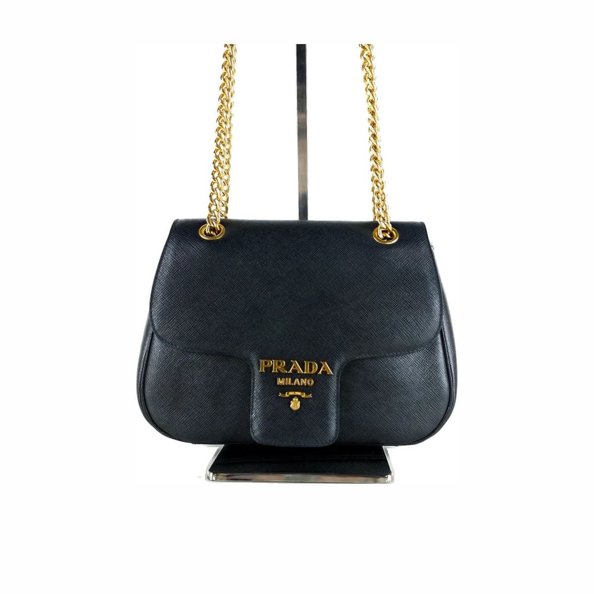 PRADA 프라다 사피아노 플랩 숄더백 크로스백 OS 블랙