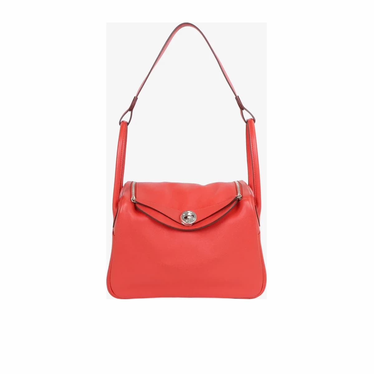 HERMÈS 에르메스 린디 26 루즈 피보완 은장 레드