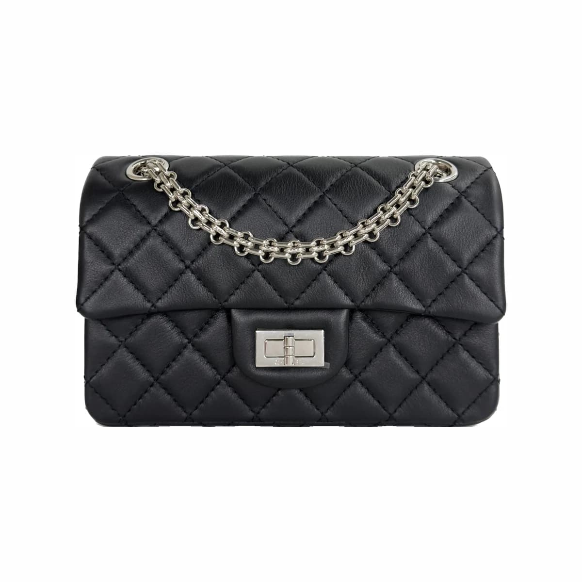 CHANEL 샤넬 2.55 플랩백 뉴미니 블랙 은장
