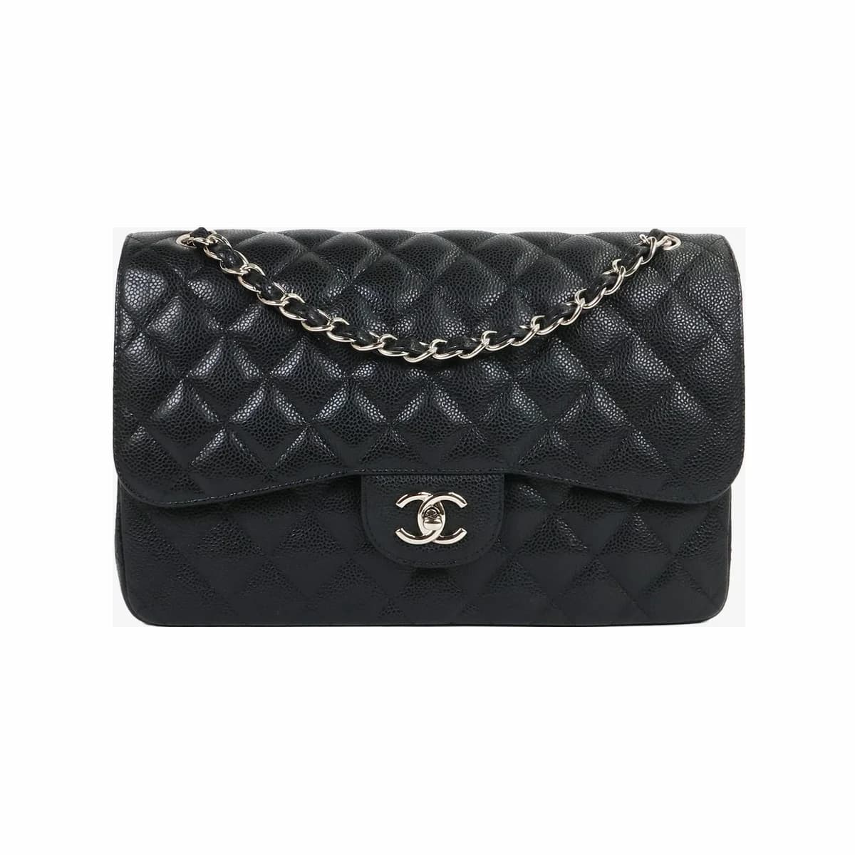 CHANEL 샤넬 클래식 플랩백 라지 블랙 은장 19번대