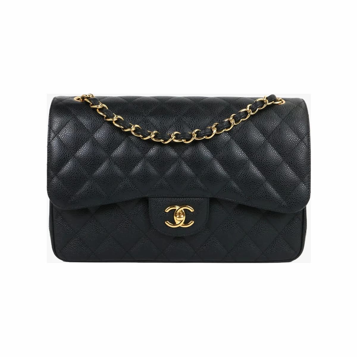 CHANEL 샤넬 클래식 플랩백 라지 블랙 금장 17번대