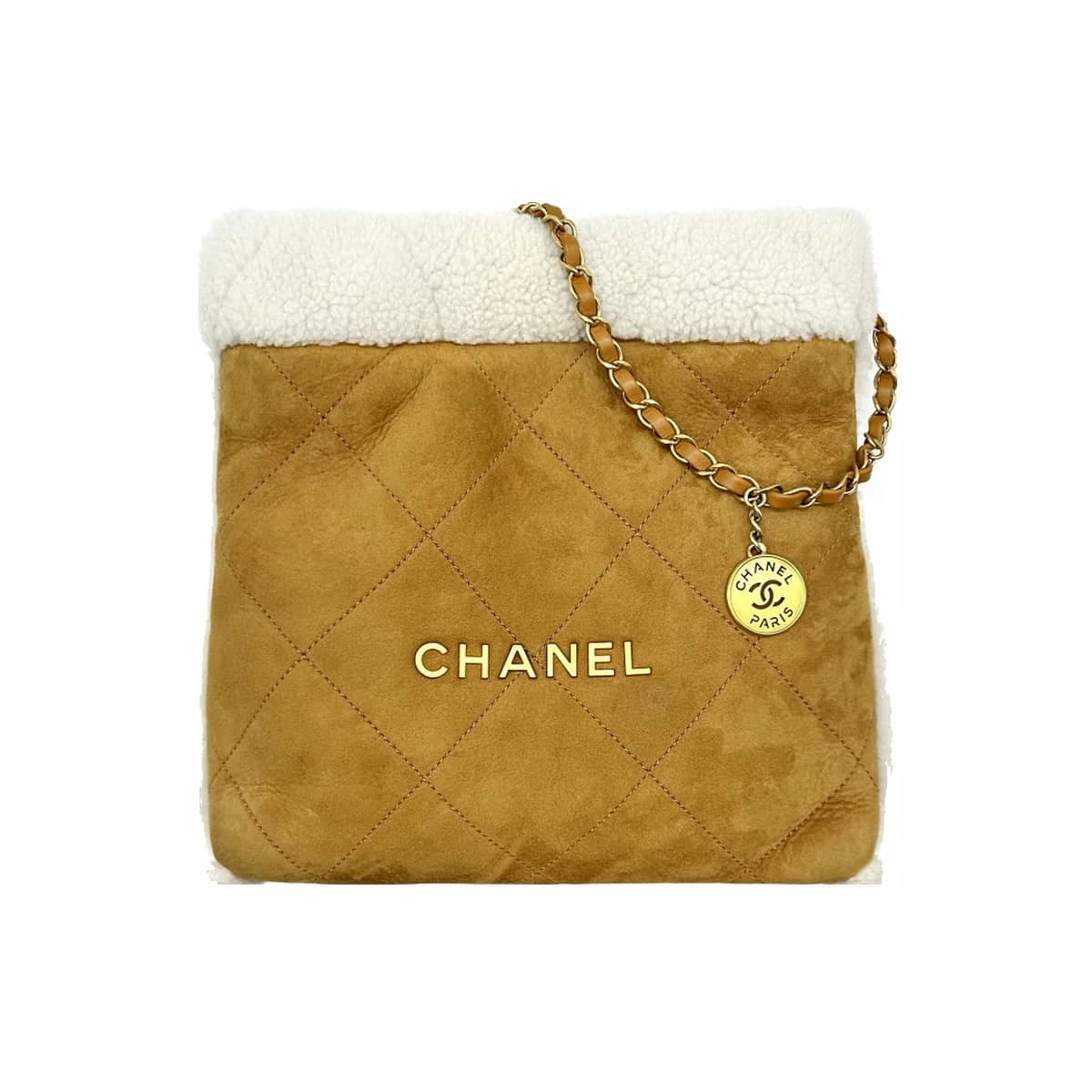 CHANEL 샤넬 22백 시어링 토트백 베이지 내장칩