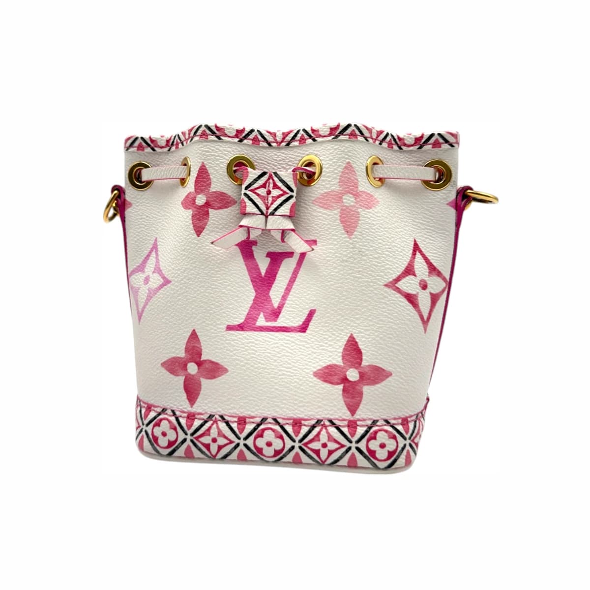 LOUIS VUITTON 루이비통 핑크 모노그램 나노 노에 버킷백