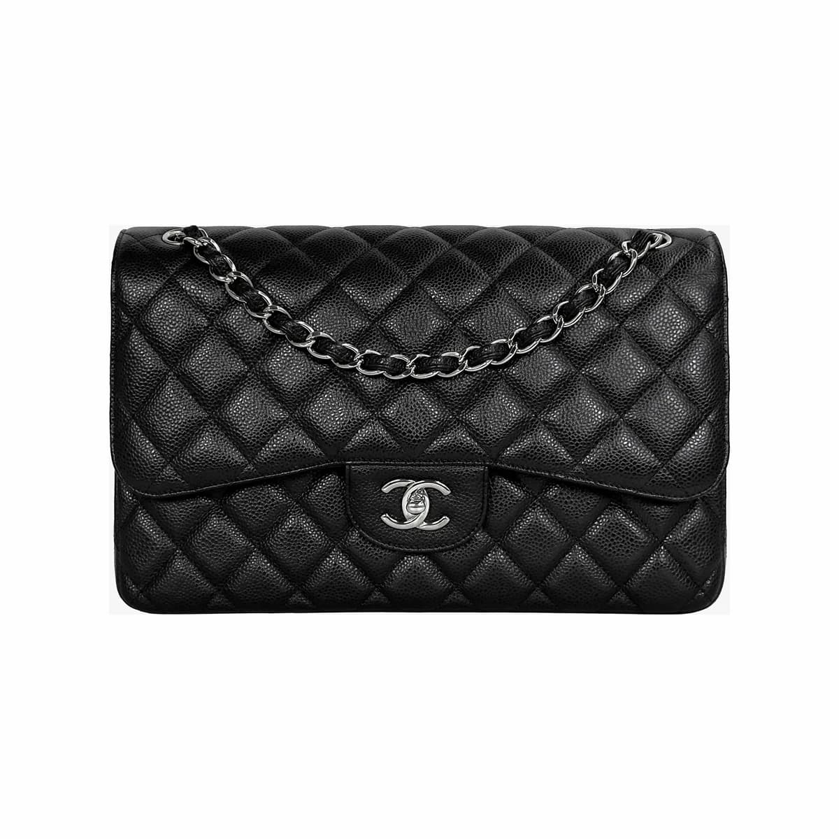 CHANEL 샤넬 클래식 플랩백 라지 블랙 은장