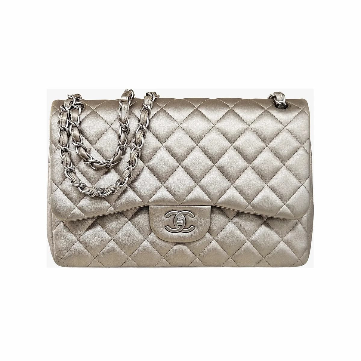 CHANEL 샤넬 클래식 플랩백 라지 샴페인 골드 은장