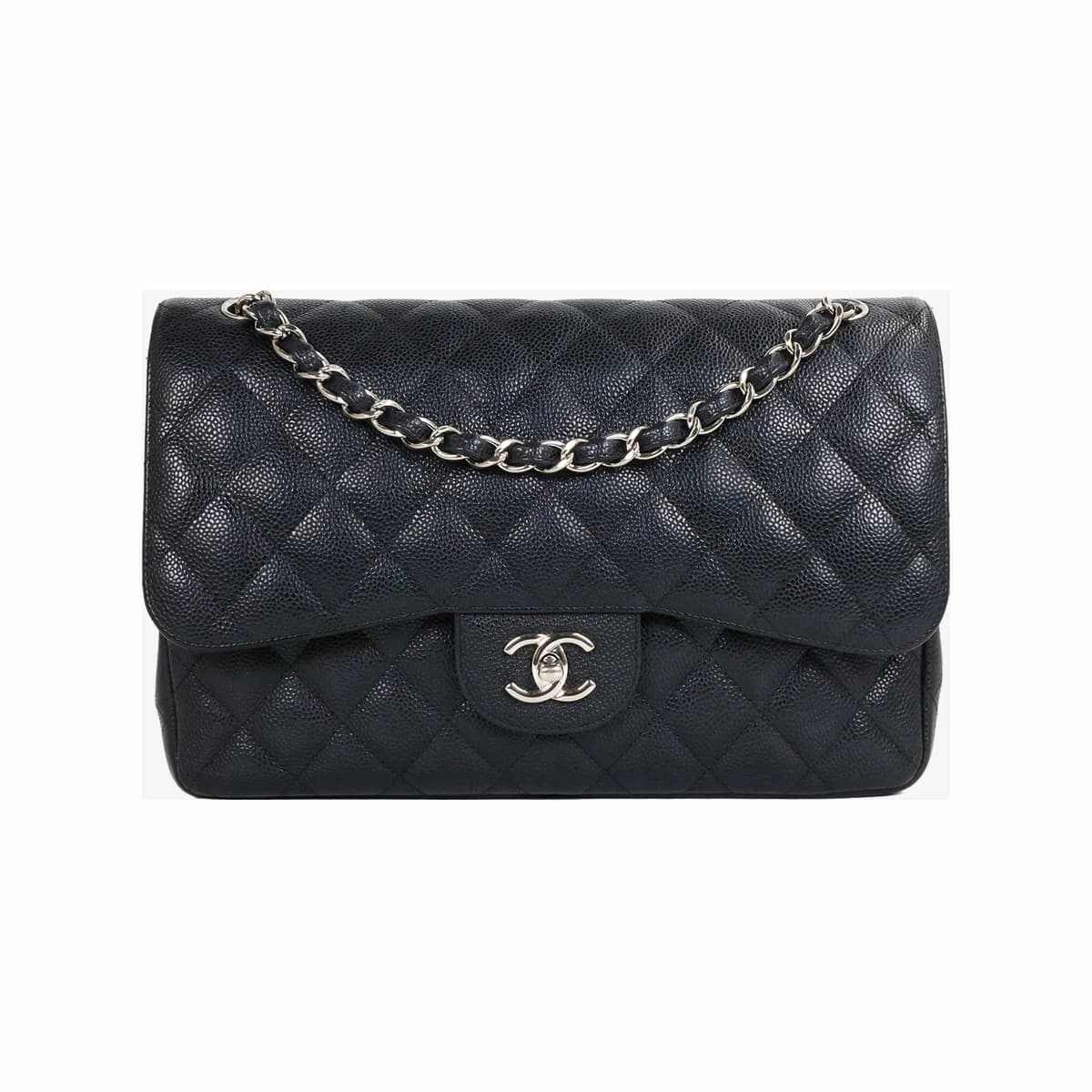 CHANEL 샤넬 클래식 플랩백 라지 블랙 은장