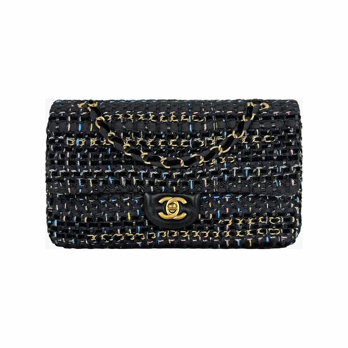 CHANEL 샤넬 공방 컬렉션 클래식 플랩백 미듐 멀티컬러 금장