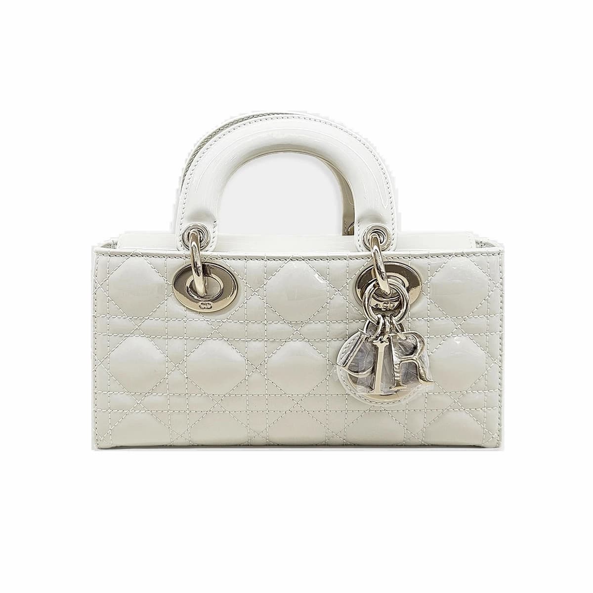 DIOR 디올 레이디 디 조이 스몰 화이트 페이던트 페이턴트