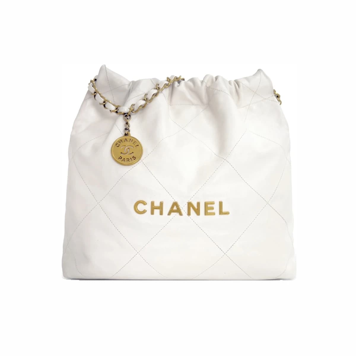 CHANEL 샤넬 22백 30 화이트 금장