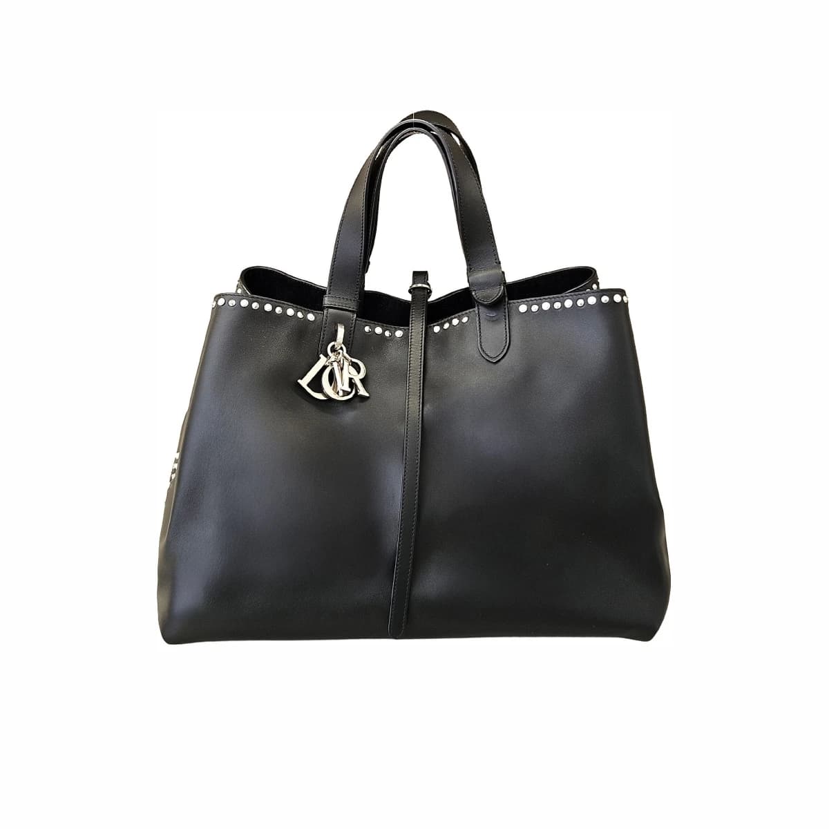 DIOR 디올 뚜주흐 스터드 카프스킨 토트백 라지 블랙