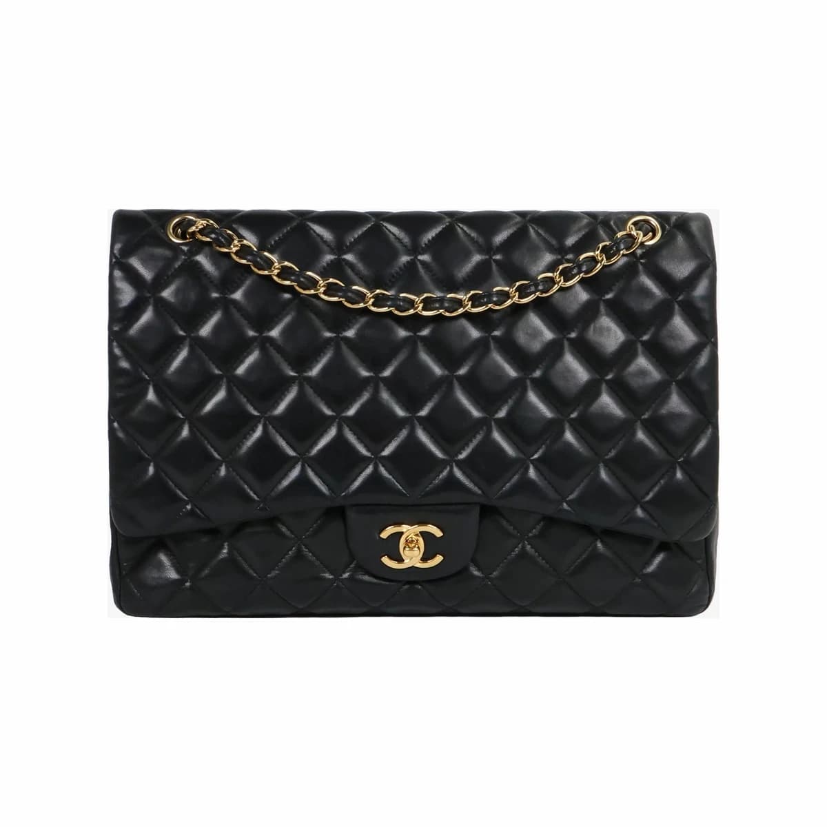 CHANEL 샤넬 클래식 플랩백 맥시 블랙 금장 13번대