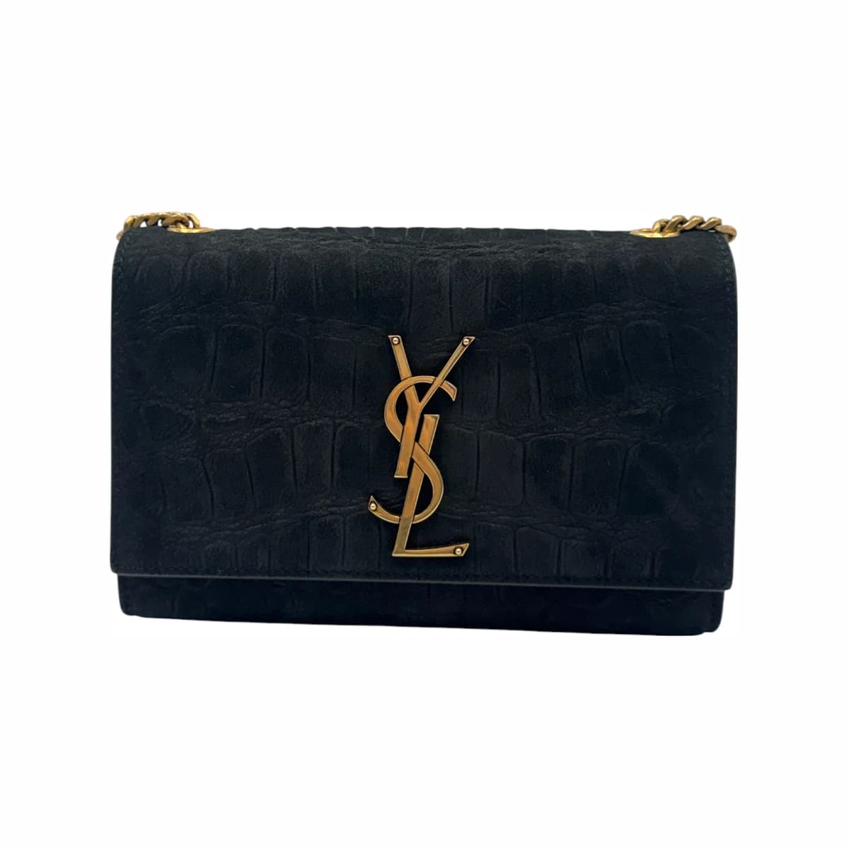 SAINT LAURENT 생로랑 크로커다일 패턴 스웨이드 케이트 사첼 스몰 숄더백 멀티 엑조틱
