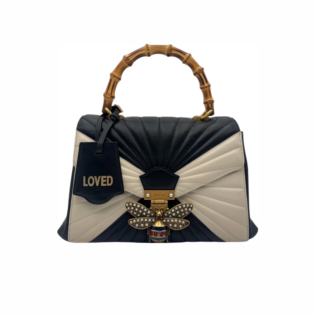 GUCCI 구찌 퀸 마가렛 뱀부 탑핸들 토트백