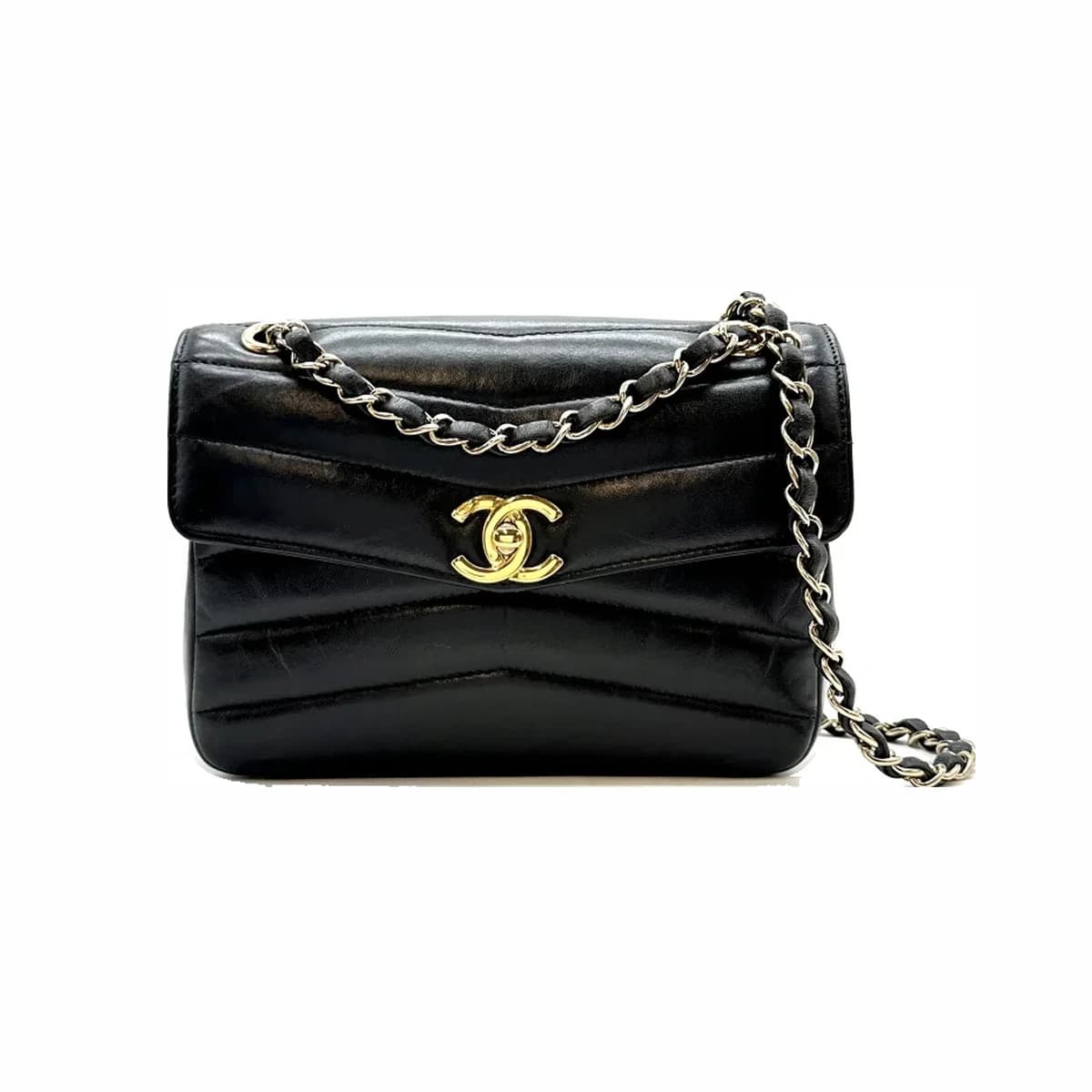 CHANEL 샤넬 클래식 램스킨 미니백 민트 금장 그린