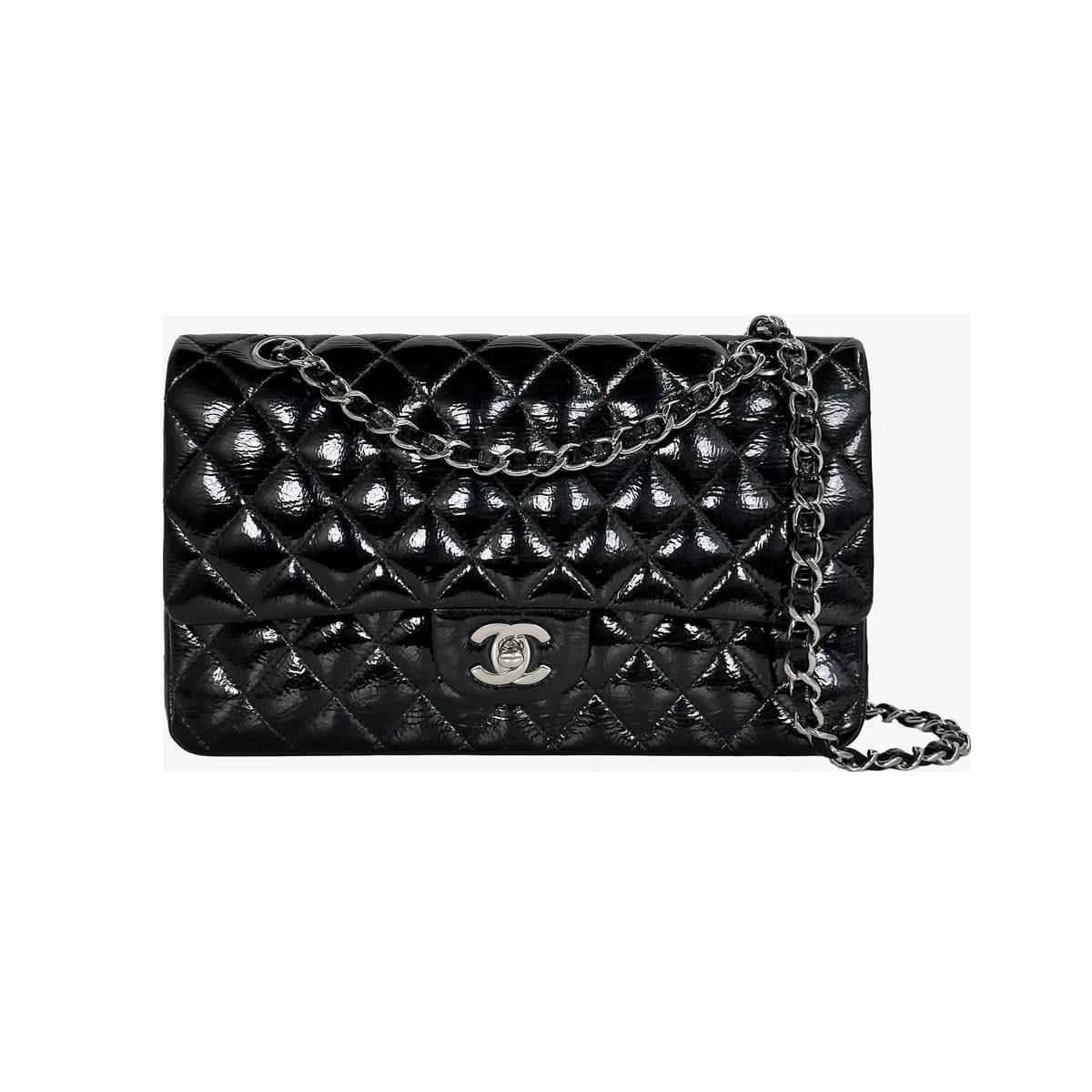 CHANEL 샤넬 클래식 플랩백 미듐 블랙 은장