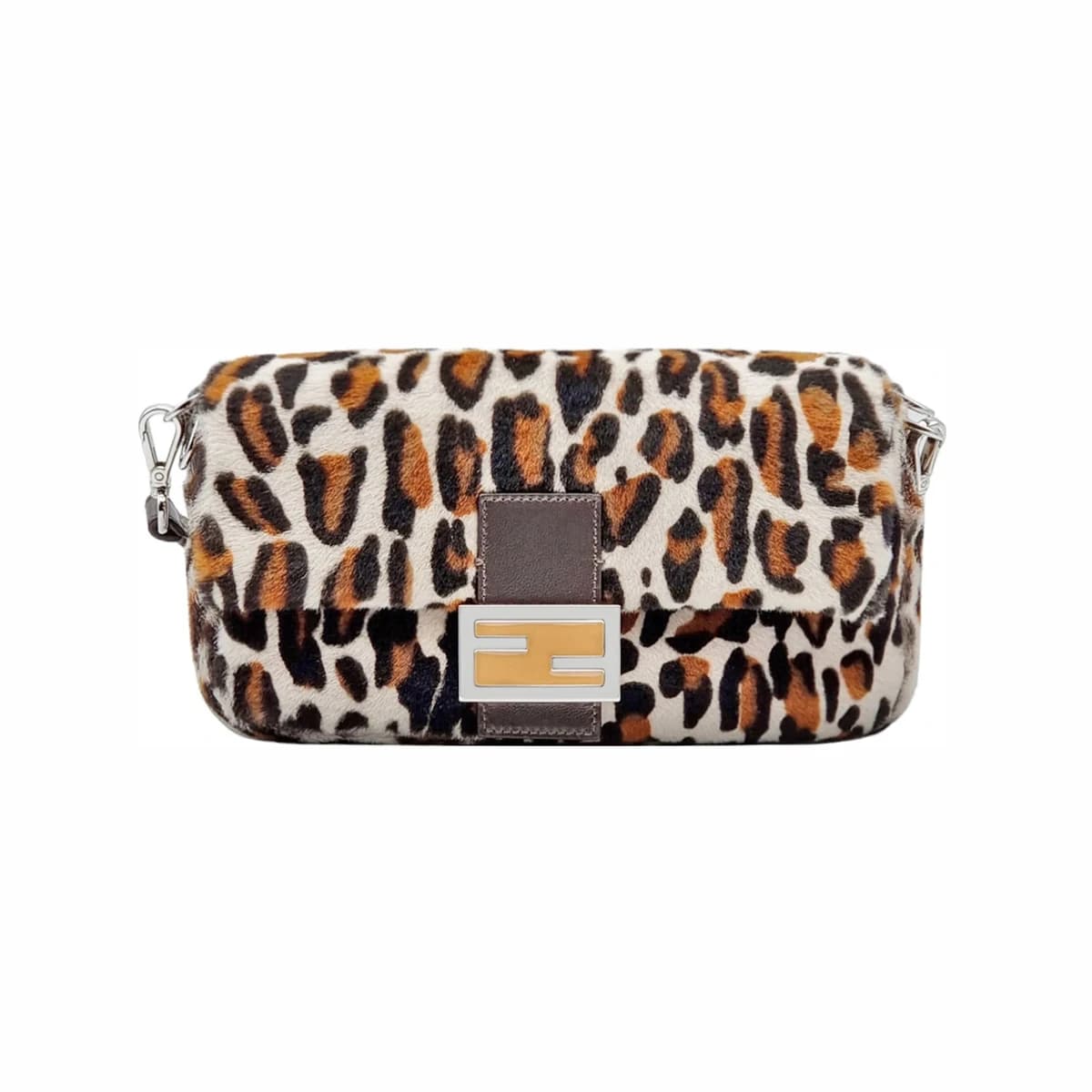 FENDI 펜디 리에디션 모델 애니멀 프린트 램스킨 바게트백 멀티컬러