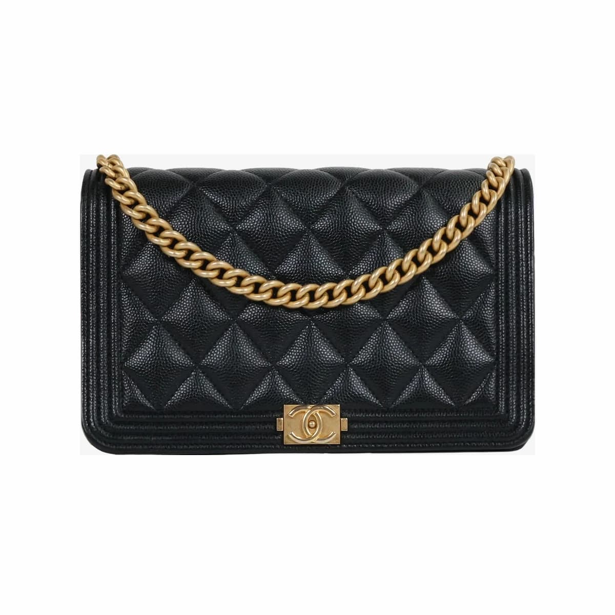 CHANEL 샤넬 보이 WOC 블랙 금장