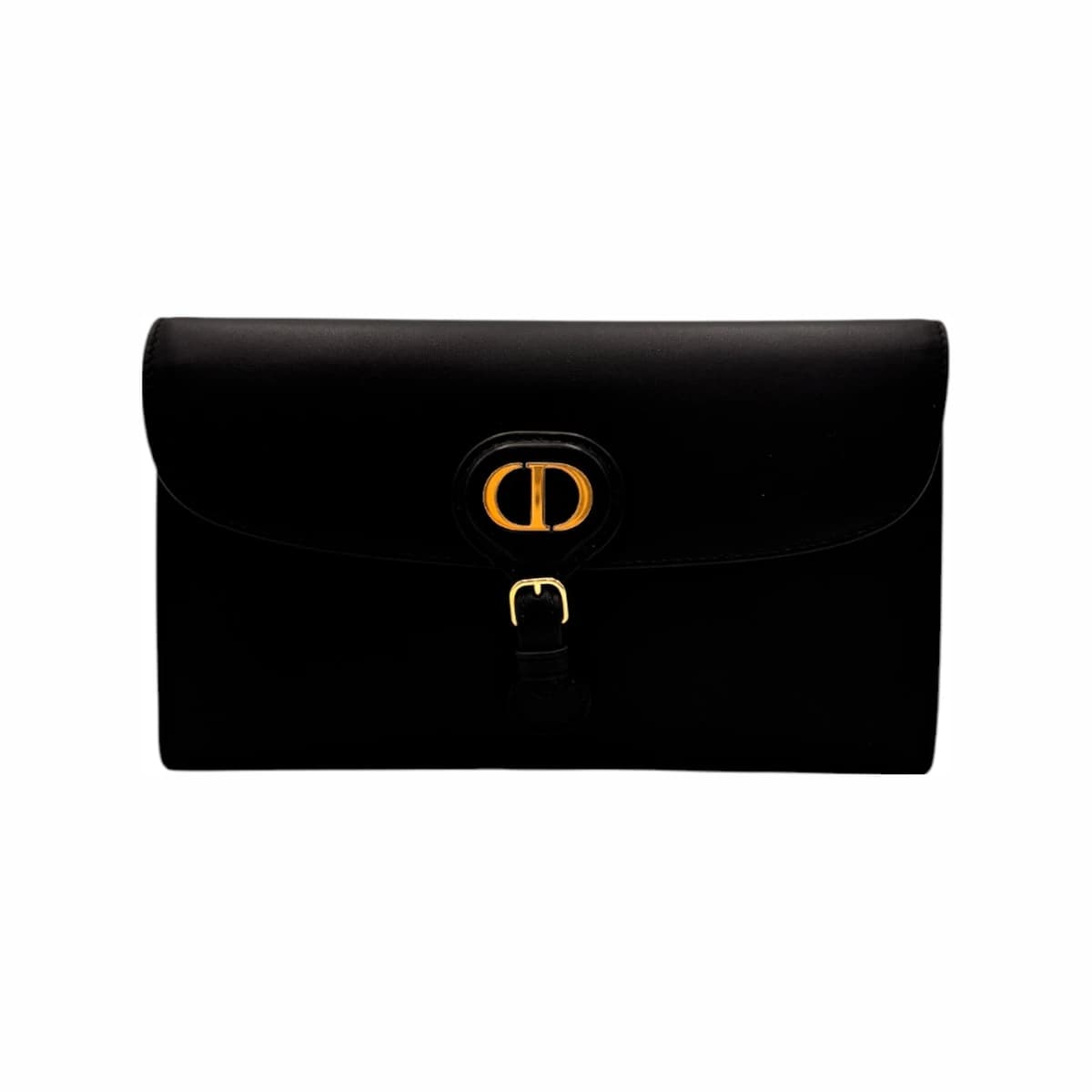 DIOR 디올 블랙 카프스킨 바비 이스트 웨스트 체인 숄더백