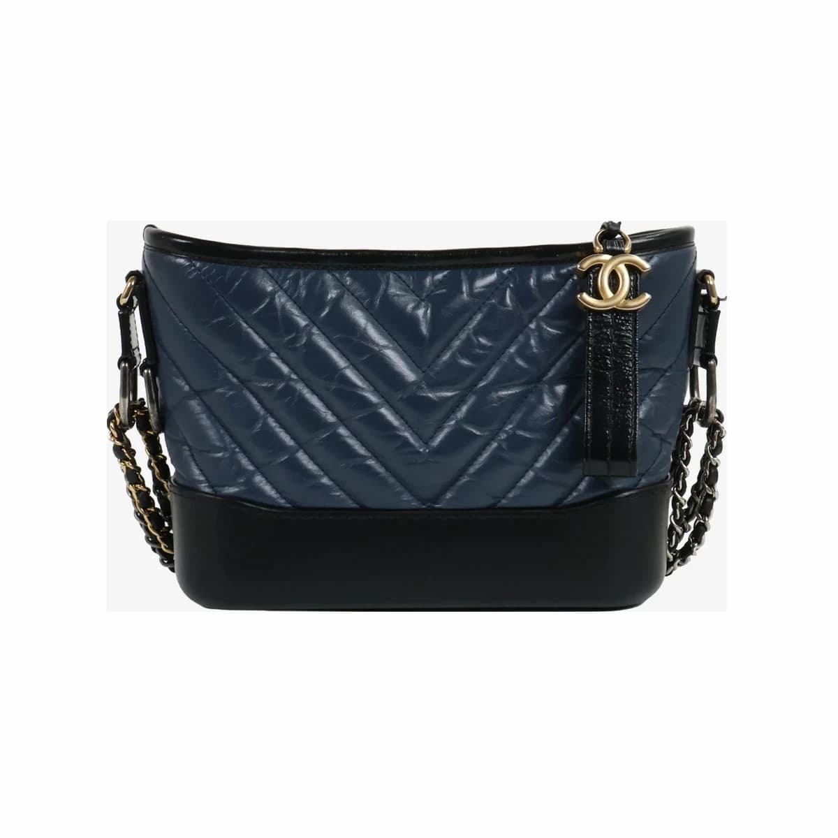 CHANEL 샤넬 가브리엘 쉐브론 호보백 스몰 네이비