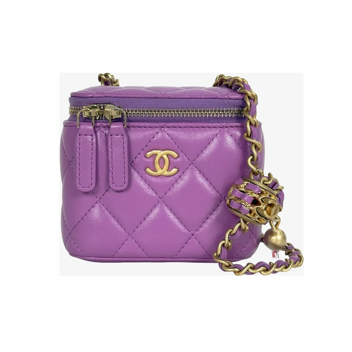 CHANEL 샤넬 골든볼 베니티 크로스백 미니 퍼플