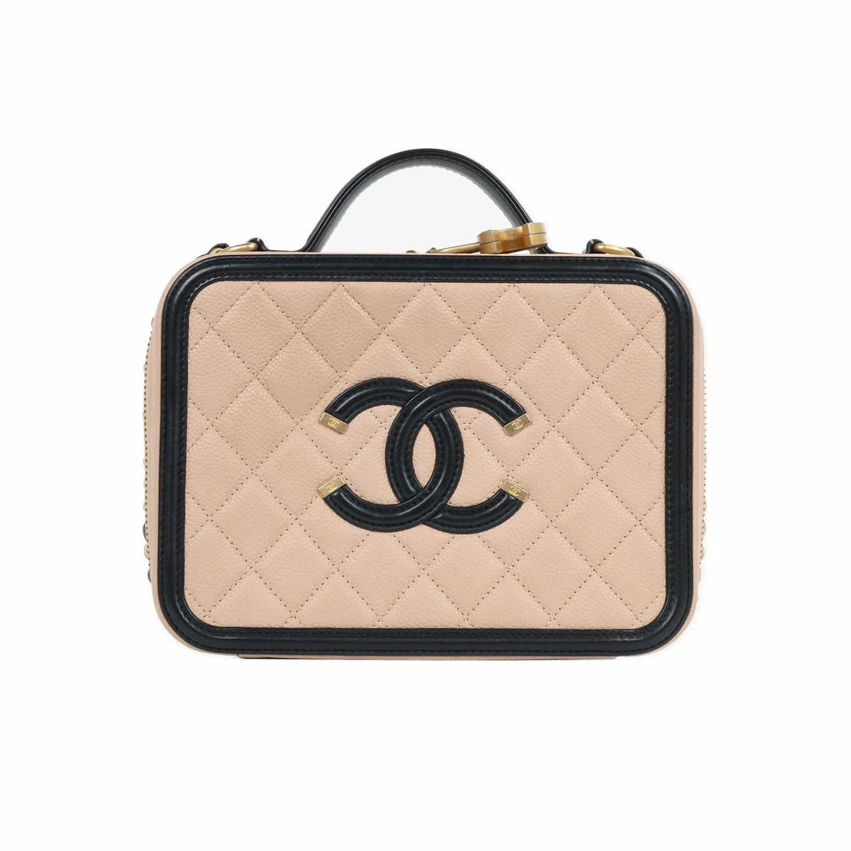 CHANEL 샤넬 필리그리 베니티 코스매틱 케이스 숄더백 미듐 베이지
