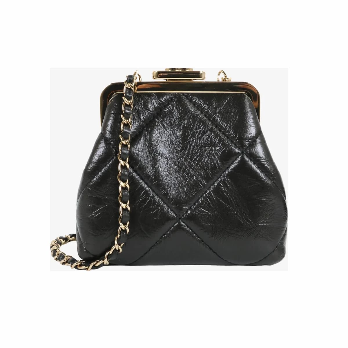 CHANEL 샤넬 CC 키스락 프레임 클러치 미니 블랙 30번대