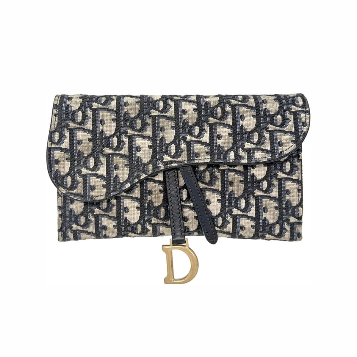 DIOR 디올 오블리크 자카드 새들 파우치