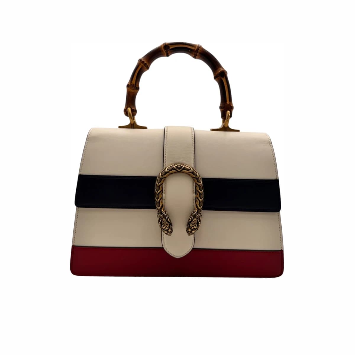 GUCCI 구찌 디오니소스 뱀부 탑 핸들백 화이트 가죽
